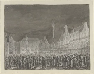 Oslava vyhlášení spojenectví s Francií na Grote Markt v Haarlemu, 1795