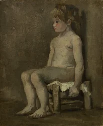 Sedící nahá dívka