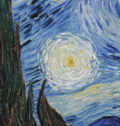 Hvězdná noc, červen 1889 (olej na plátně) (detail 702746)