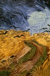 Pšeničné pole s vránami, detail, 1890