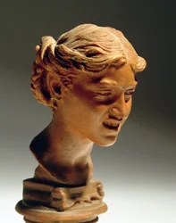 Hlava ženy z Capri, Vincenzo Gemito (1852-1929), červený vosk