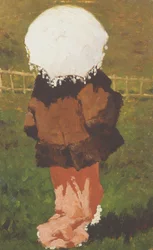 Žena se slunečníkem (olej na plátně)