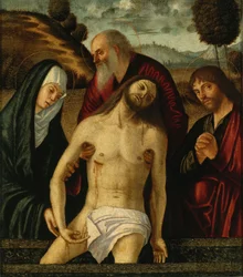 Carpaccio - LAMENTACE S MADONNOU A SVATÝMI JOSEFEM ARIMATEJSKÝM A JANEM EVANGELISTOU, Perocco 4