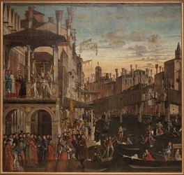 Zázrak svatého Kříže na Ponte di Rialto, c. 1496.