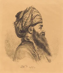 Profil Vedoucí Oriental v Turbanu