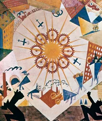 Návrh dekorace pro Mystery Bouffe, 1919.