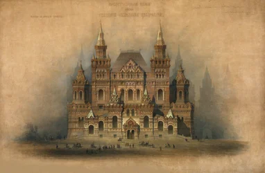 Schválený návrh budovy historického muzea, 1875