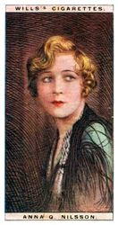 Anna Quirentia Nilsson 1888-1974, americká herečka švédského původu, 1928.