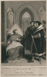 Král Jindřich VIII. 3. dějství. Scéna 2. Wolsey, vévoda z Norfolku, Suffolk & c, 1796.