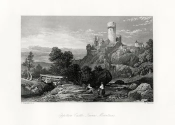 Hrad Eppstein, pohoří Taunus, Německo, 19. století