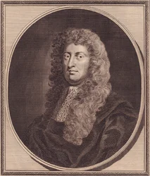 Portrét anglického politika Williama Russella, Lord Russell (1639-1683), mědirytina od Johna Goldara (1729-1795) z obrazu G Knellera