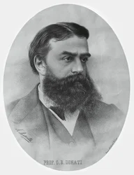 Portrét Giovanni Battista Donati (1826-1873), italský matematik a astronom, rytina