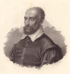Portrét italského architekta Andrea Palladia, pseudonym Andrea di Pietro (1508-1580), mědirytina