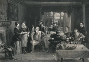 Falstaff a jeho přátelé Veselé paničky z Windsoru, c1870