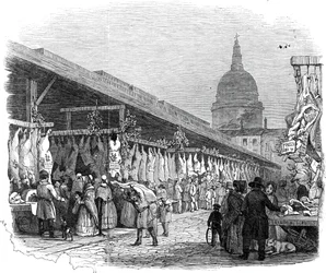 Newgate Market, na Štědrý den, 1845.