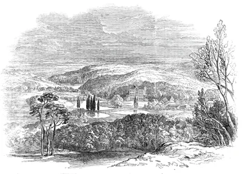Reinhardsbrunn, Gotha - z kresby Jeho královské Výsosti prince Alberta, 1845.