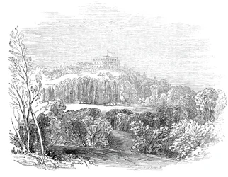 Letní palác ve Würtemburgu - z kresby Jeho královské Výsosti prince Alberta, 1845.