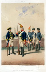 Německé vojenské uniformy, 1740-1786 19. století.
