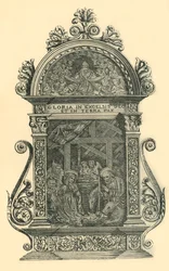 Stříbrná pax s betlémem, počátek poloviny 19. století, 1881.