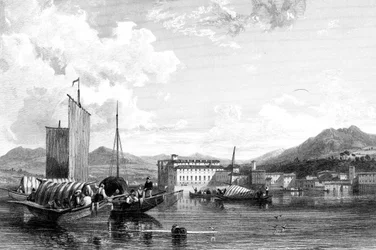 Isola Bella, jezero Maggiore, Itálie, 19. století.