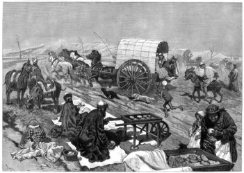 Dámský omnibus, Kašgar, Střední Asie, 1875.