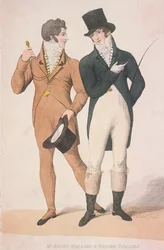 Ranní vycházkové a jezdecké šaty, c1810