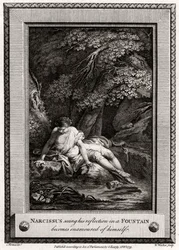 Narcis, který viděl svůj odraz ve fontáně, se sám sobě zamiloval, 1775