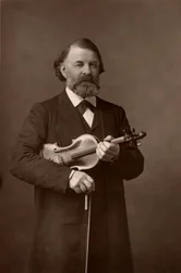 ""Joseph Joachim (1831-1907) maďarský houslista, skladatel a ředitel berlínské konzervatoře (woodburytype)
