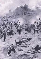 Assault on the Redan, ilustrace z britských bitev na souši a moři, 1915