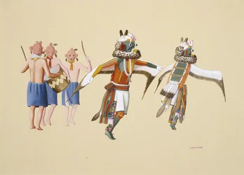 Kwahuh, 1930-40 (tempera na tkaném papíře)