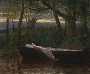 Paní ze Shalottu [1862, Royal Academy of Arts, Londýn, výstavní katalog]