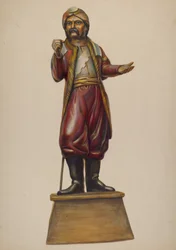 Figurka obchodu s doutníky, c. 1937.