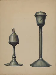 Dvě olejové lampy, c. 1938.