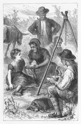 Scéna z The Mill on the Floss od George Eliota, c1880