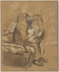Přesvědčování, cca 1908 (křída na papíře)