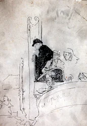 The Gallery of the Old Bedford, c.1895-1900 (pero a inkoust na papíře)