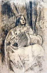The Study (The Drummer), cca 1900 (tužka na papíře)
