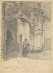 Dordrecht, kolem 1870-77 (grafit na tkaném papíře)