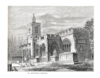 St.Dunstans Stepney. Z pohledu pořízeného v roce 1803