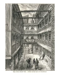 The Four Swans Inn krátce před demolicí, 1878
