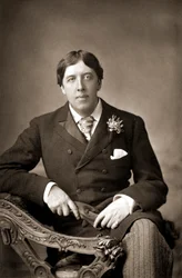 Oscar WiIde, irský spisovatel, vtip a dramatik, c1890