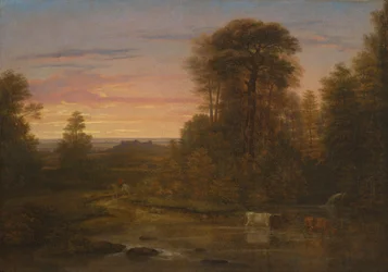 Krajina po západu slunce, cca 1819 (olej na plátně)