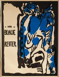 Obálka časopisu " Der Blaue Reiter ", Berlín (barevná litografie)