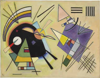 Černá a fialová, obraz Wassilyho Kandinského (též Wassily Kandinski nebo Kandinskij)