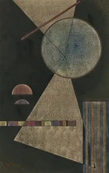 ""Point de rendez vous"" (místo setkání) Akvarel a kvaš de Vassily Kandinsky (ou Wassily Kandinski nebo Kandinskij