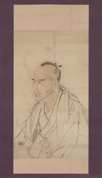 Skica k portrétu Tachihara Suiken, 19. století.