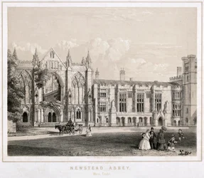 Západní aspekt Newstead Abbey, Nottinghamshire, c1860