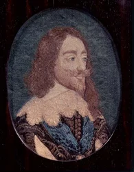 Portrét Karla I. (1600-49) kolem roku 1641 (výšivka)