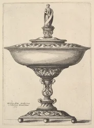 Široký pohár s kulovými nožičkami, 1646.