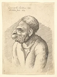 Busta muže s hákovým nosem, výrazným horním rtem, otevřenými ústy a krátkými kudrnatými vlasy..., 1665.